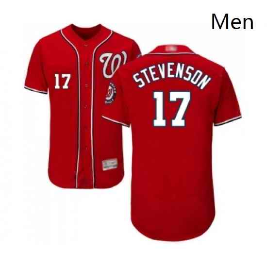 Mens Washington Nationals 17 Andrew Stevenson Red Alternate Flex Base Authentic Collection Baseball Jersey